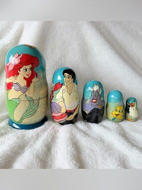 Vintage The Little Mermaid Nesting Dolls - Disney - Matryoshka - Nostalgia